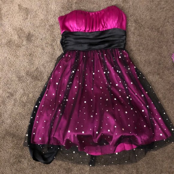 Linda Barnell strapless magenta party dress size 5 - Picture 1 of 2